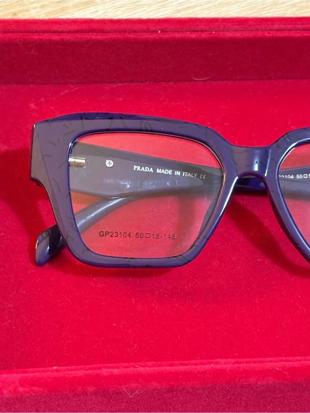 PRADA - PR 09ZV Marmo Baltico Blue Purple Marbled Eyeglass Frames | 50-18-145